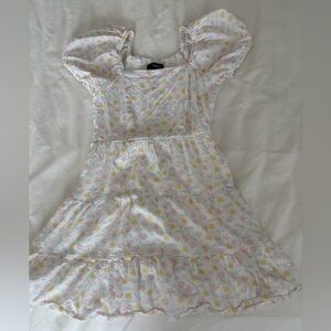 Aqua Kids Dress with Pastel Patterns